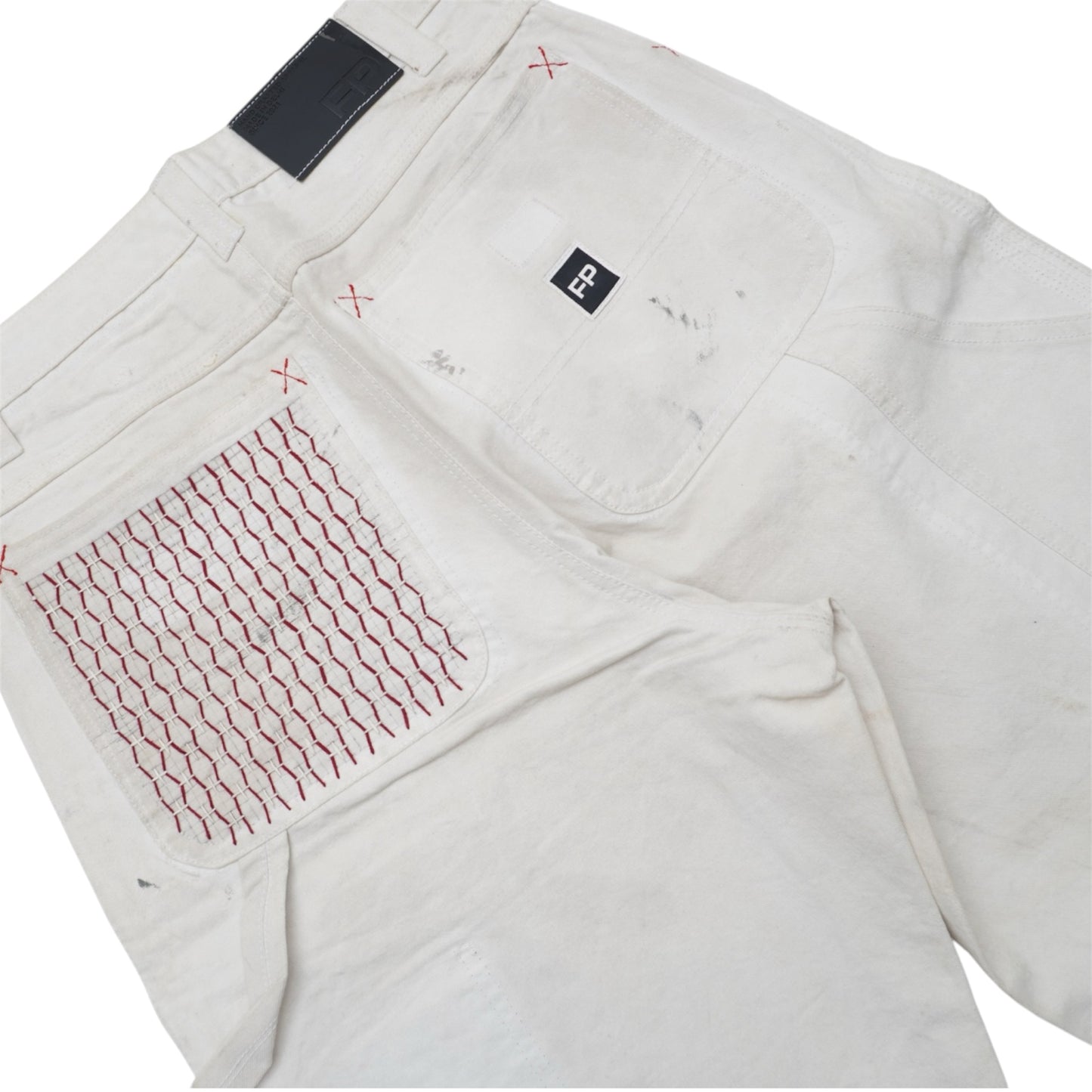 FP thrashed Sashiko jorts